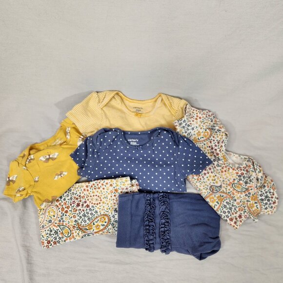 Bundle Carter's Clothing Girls 24M  Four One Piece Bodysuits 2 Leggings - Picture 1 of 5